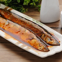 Saury Entero Pre Cocinado, Listo para Comer, en Salsa de Soya, Pescado en Conserva Instantáneo, Comida Rápida