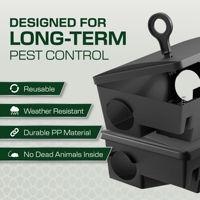 Lot de 4 stations d'appât pour rats, stations d'appât pour souris intelligentes anti-effraction, cages sécurisées pour enfants et animaux domestiques, pièges à souris pour extérieur/intérieur