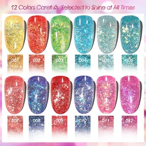 R S <span class=keywords><strong>Nail</strong></span> Venta caliente 12 colores Sparkle Glitter <span class=keywords><strong>Gel</strong></span> Ventas al por mayor 5ml Soak Off <span class=keywords><strong>Gel</strong></span> Polish <span class=keywords><strong>Nail</strong></span> <span class=keywords><strong>Art</strong></span> Painting Pigmentation Uv <span class=keywords><strong>Gel</strong></span> Polish - Product Image 3
