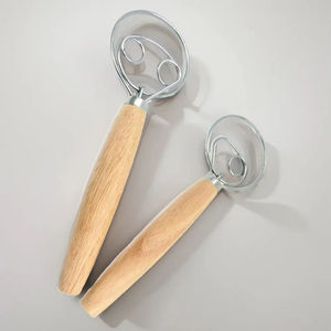 Fouet à pâte pliable danois en acier inoxydable, style hollandais, pour gâteaux et pains, mélangeur manuel avec manche en bois, outils de cuisson de cuisine, vente en gros - Product Image 3