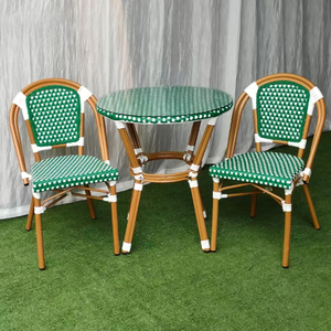 All Weather Aluminum <strong>Wicker</strong> Outdoor Dining Furniture Backyard Caf&eacute; Terrace Bistro Sun Resistant Premium Rattan <strong>Table</strong> <strong>and</strong> <strong>Chair</strong> - Product Image 1