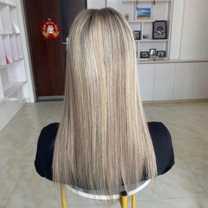 Listo para enviar: Topper de cabello mono de 7.5"*8" con encaje completo y atado a mano, con base de PU, de cabello humano europeo para mujer. - Product Image 6