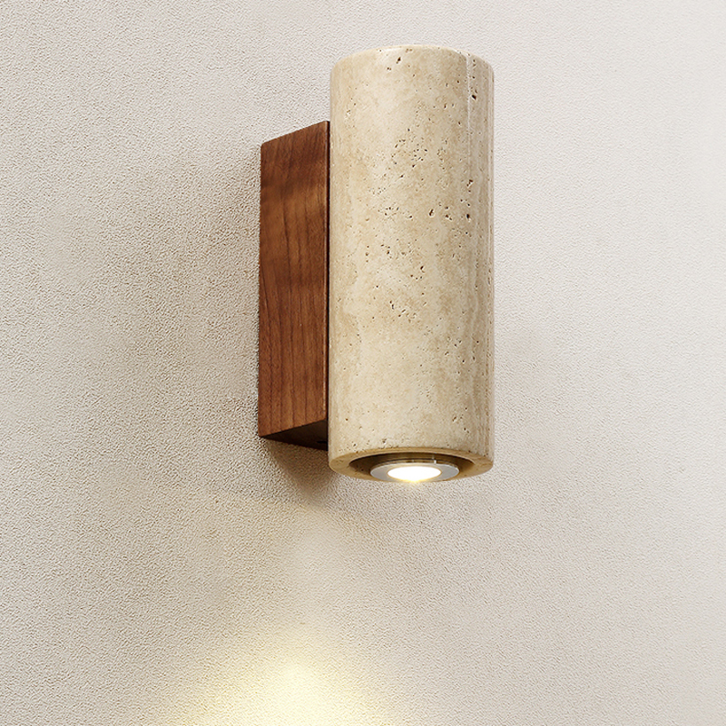 Travertine Stone Led Wall Light for Home Decor Living Room Bedside Sconce Stair Corridor Hotel Wabi Sabi Bedside Lamp · image 2
