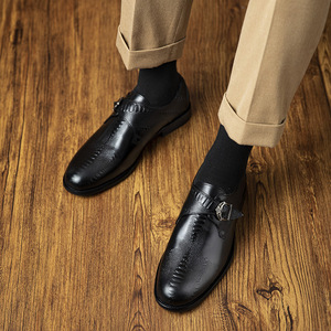 Men's shoes - 2025 autumn new style leather shoes, fashionable British style, casual trendy, business formal. Mengke shoes. - Product Image 3