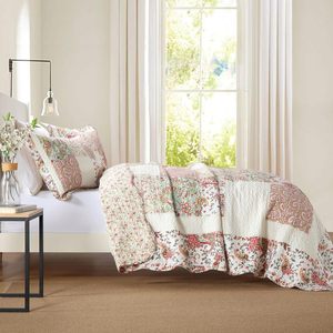 아메리칸 스타일 침대보 세트 패치 워크 뒤집을 수있는 이불 세트 100% 코튼 퀼트와 2 베개 샴 블랙 침대보 - Product Image 6