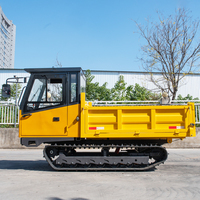 Camion benne chenillée Euro 5 CE EPA, transporteur de déchets sur chenilles 3 tonnes, benne chenillée pour travaux routiers en montagne avec cabine