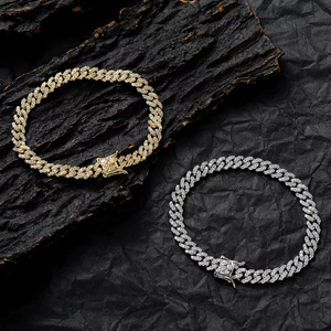 6Mm Women's Thin <b>Cuban</b> Bracelet, Copper Inlaid Zircon <b>Cuban</b> Bracelet With 3 Zircons. Tanjing Fashion Lijing Necklace - Product Image 1