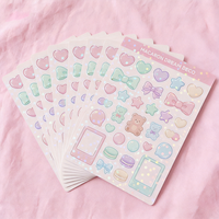 Feuille d'autocollants holographiques personnalisés en film à points, autocollants scintillants holographiques, autocollants personnalisés pour photocartes Kpop, impression Polco Deco Kiss Cut