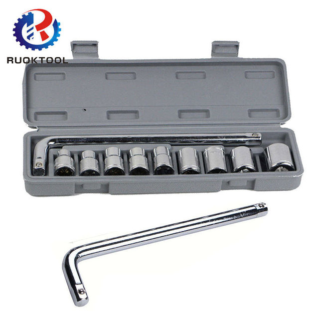10pcs Professional Complete Socket Set Mechanics Promotional Car Repair Tools Box Set