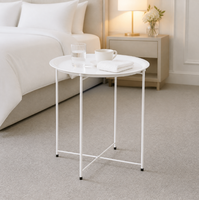 Table d'appoint nordique simple pour salon, design moderne, plateau amovible, table de chevet, table basse ronde en métal pour chambre à coucher