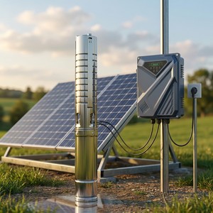 Bomba Sumergible Híbrida Solar AC/DC de 4HP 3KW para Pozos Profundos, 52m de Altura de Elevación, 30m³/h de Flujo Súper Grande, Totalmente Automática para Riego por Goteo Agrícola - Product Image 1