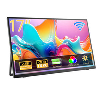 Moniteur portable sans fil Eimio 17 pouces Type-C avec batterie intégrée pour téléphone Dex, extension d'écran d'ordinateur portable, Plug and Play, OEM