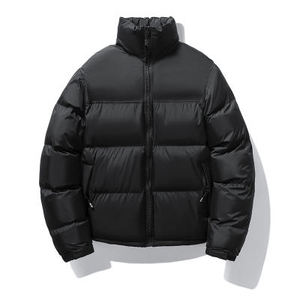 Manteau d'hiver gris pour homme, col montant, fermeture éclair, coupe courte décontractée, épais, en polyester, avec poches - Product Image 6