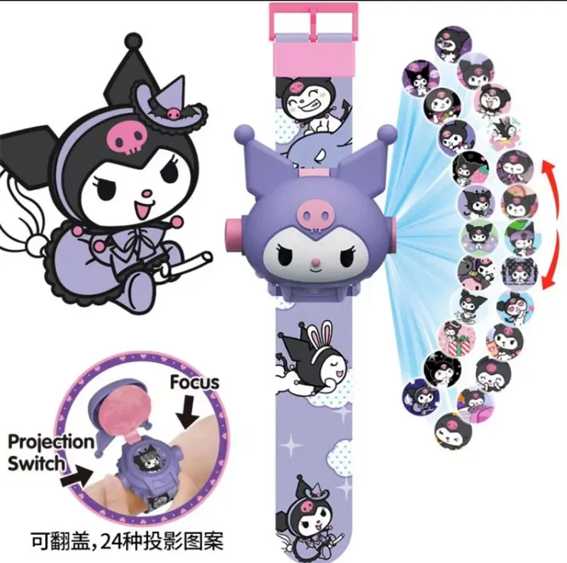 Kuromi bambino hero 24 proiezione di immagini con pulsante di luce di animazione cellulare modello cartone animato robot regolabile orologio giocattolo