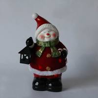 Céramique Agitant Décorations De Noël Chiffres Bonhomme De Neige En Céramique LED En Céramique Éclairé Offre Spéciale Noël Ornement De Sapin De Noël Rouge Sol