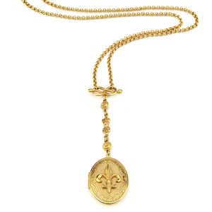 Pendentif Long en argent Sterling 925 et Fleur De <span class=keywords><strong>Lis</strong></span> à la mode, plante De france, bijoux unisexe, médaillon à Photo - Product Image 2