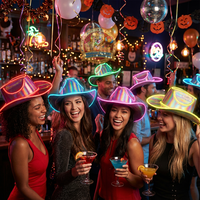 Chapeau de cow-boy lumineux LED holographique coloré avec logo personnalisé, Halloween, Noël, remise de diplôme, Diwali, fête, bar, cosplay, unisexe