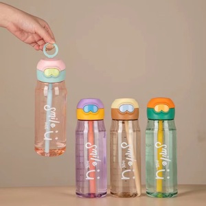 Gobelet à eau portable pratique et mignon pour l'été avec paille anti-fuite pour hommes, femmes, étudiants, enfants, simple et transparent - Product Image 3