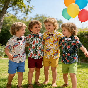 Set di Abbigliamento Estivo per Bambini, 2 Pezzi, Manica Corta, Vestiti per Neonati - Product Image 1