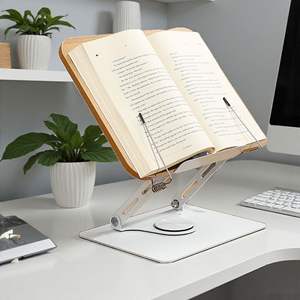 Support <span class=keywords><strong>de</strong></span> <span class=keywords><strong>lecture</strong></span> rotatif en bois, 30x24 cm, en forme <span class=keywords><strong>de</strong></span> Z, <span class=keywords><strong>pour</strong></span> tablettes, ordinateur portable, bureau, <span class=keywords><strong>lit</strong></span>, aucune installation requise - Product Image 2