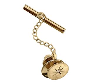 Bestpoke 18K金メッキノーススターラペルピンタイクリップハイエンドメンズタイタックウェディングギフトパーティーエンゲージメント記念日 - Product Image 1