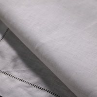N068-PM Napperons de table en lin blanc 14"x20" brodables et imprimables, avec ourlet échelle, pour décoration de mariage et de Noël