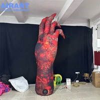 Main de démon gonflable géante et sanglante, décoration de jardin effrayante pour Halloween, main de diable gonflable pour décorations de festival