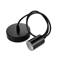 Kit d'éclairage rétro bricolage avec support de lampe suspendue en aluminium E27, ligne de douille à vis et accessoires de ligne de lustre