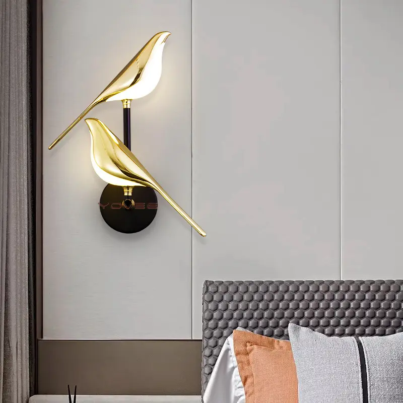 Современная домашняя Прихожая скандинавский светодио дный настенный светильник с птицей для домашнего декора
