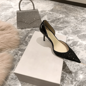 Tacones Altos Jimmy de Alta Calidad con Diseño Calado Lateral, Parte Superior con Diamantes Brillantes, Ajuste Delgado, Lujo Discreto - Product Image 2