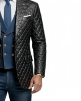 Veste en jean matelassée en peau de mouton noire pour homme 2026 – Manteau de créateur élégant, moderne et tendance en polaire, idéal pour une tenue formelle de luxe