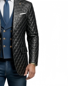 Veste en jean matelassée en peau de mouton noire pour homme 2026 – <span class=keywords><strong>Manteau</strong></span> de créateur élégant, moderne et tendance en polaire, idéal pour une tenue formelle de luxe - Product Image 4