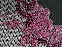 Dentelle brodée en tulle à motif floral pour vêtements, bordure décorative, accessoires de confection, meilleure vente, blanc