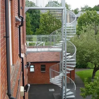 Escaliers d'évacuation en acier pour l'extérieur, conformes à la norme AS 1657, pour bâtiments commerciaux et usines