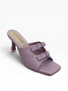 Zapatillas de tacón bajo para mujer al por mayor, con doble hebilla y punta abierta, para fiesta, fabricante de calzado de moda OEM - Product Image 1