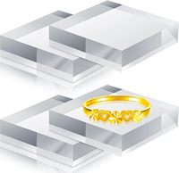 4 Stück 4x4x1 Zoll Polierte Klare Acrylwürfel Quadratischer Displayblock Ständer Schmuck Kuchen Ring Präsentationsständer