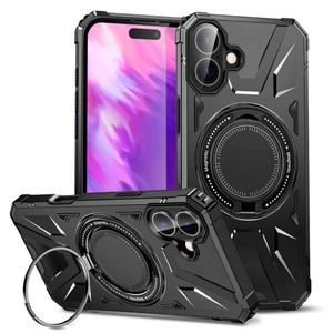 Coque de téléphone magnétique rotative antichoc avec support anneau, protection pour iPhone 17, 16, 15 Pro Max - Product Image 1