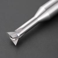 Fraise à queue de cygne à 60 degrés, 4 cannelures, en carbure monobloc non revêtu, pour usinage CNC de rainures en acier, ODM OEM