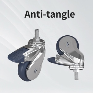 Hotel-Aufbewahrungsregal mit mobilen Schwenkrollen, 3, 4, 5 Zoll, silberne Bremsrollen, luxuriöse Möbelrollen für Lagerregale - Product Image 4