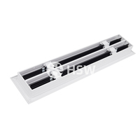 Grille d'aération moderne HSW 10x8, 4 fentes, grille d'aération linéaire