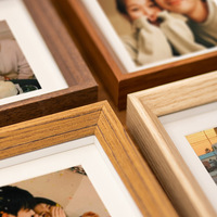 Bingkai Foto Kayu Kecil Persegi Gaya Ins, Bingkai Gambar Kosong Magnetik, Dekorasi Meja 4 5 6 Inci