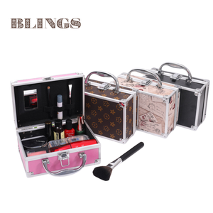 미용 미용 문신 및 네일 아트 도구 아티스트를위한 화장품 가방 및 케이스 로고를위한 2PCS 전문 메이크업 케이스 알루미늄 - Product Image 1