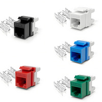 Connecteur Keystone RJ45 UTP CAT 6 Blanc/Noir/Rouge/Bleu/Vert 180 Degrés pour Panneau de Brassage Ethernet