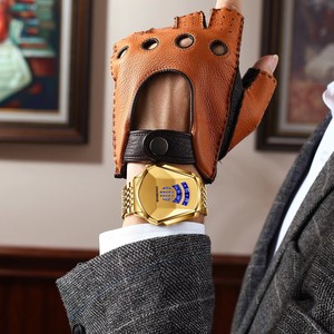 BINBOND 01 <span class=keywords><strong>Orologio</strong></span> da Polso da <span class=keywords><strong>Uomo</strong></span> di Lusso Casual con <span class=keywords><strong>Touch</strong></span> Screen, Stile Moto e Auto, in Acciaio Inossidabile Dorato per Affari - Product Image 4