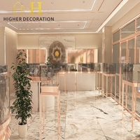 Vitrine de présentation haut de gamme en verre pour bijoux en or et argent, avec éclairage LED, pour comptoir de kiosque et design intérieur de magasin