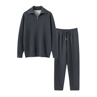 Pull en cachemire épais et ample à col large et fermeture éclair, style Old Money, nouvelle collection automne-hiver pour homme