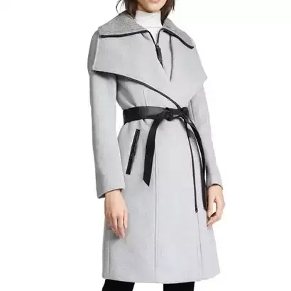 Simplee-veste en laine pour femme, manteau long, vêtement d'extérieur d'hiver, design tendance, 100%