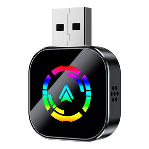 Adaptateur sans fil 2-en-1 CarPlay Android Auto avec lumière RGB portable, USB Plug-and-Play, garantie 1 an pour CarPlay filaire d'origine - Product Image 1