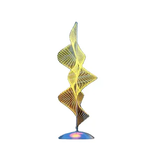 Abstract Steel Rotating Kinetic Wind Sculpture Kinetic Sculpture With Led Music Kinetic Lights Sculpture
