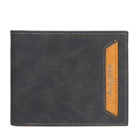 Baellerry Dompet Kartu Pria, Dompet Koin Tipis Kulit PU Bagian Pendek Retro